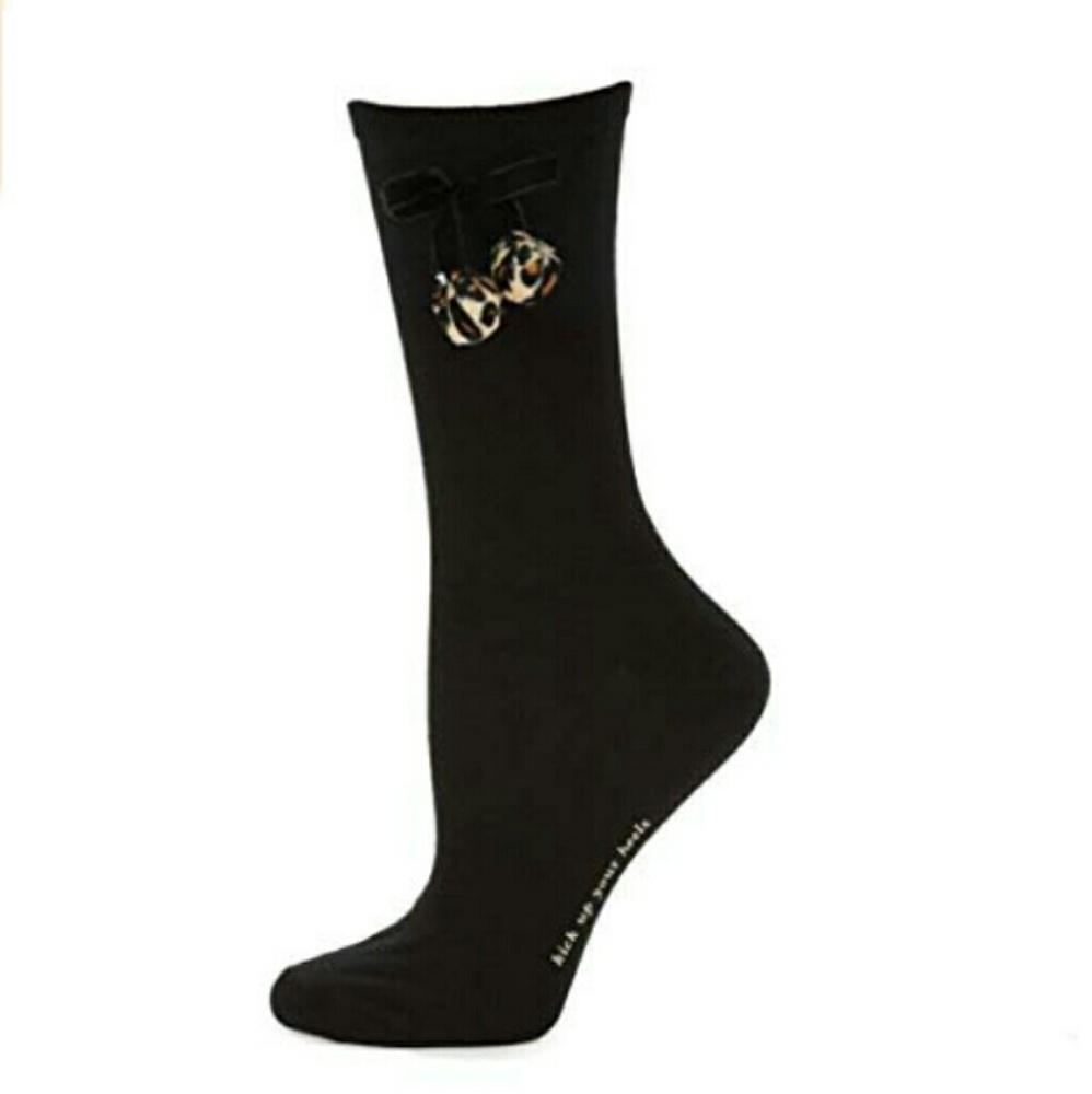 Kate Spade Leopard Pom Poms Socks